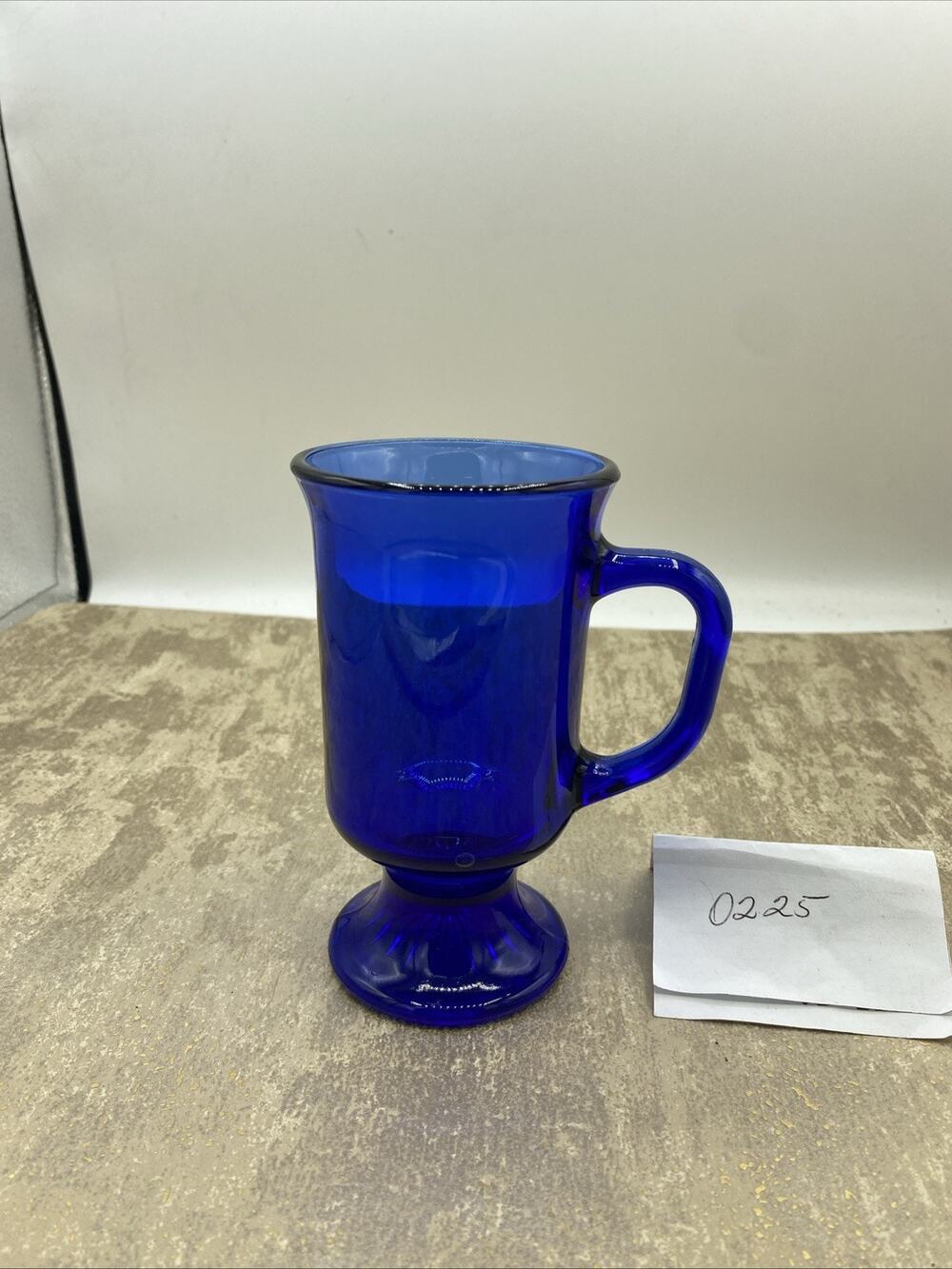 Anchor Hocking Cobalt Blue Irish Coffee Footed Mug Cup 5 1/4"
